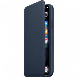 Кожаный чехол Folio для iPhone 11 Pro Max, цвет «синяя пучина», оригинальный Apple
