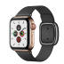 Apple Watch Series 5 // 40мм GPS + Cellular // Корпус из нержавеющей стали золотого цвета, ремешок черного цвета с современной пряжкой (Modern Buckle), размер ремешка S