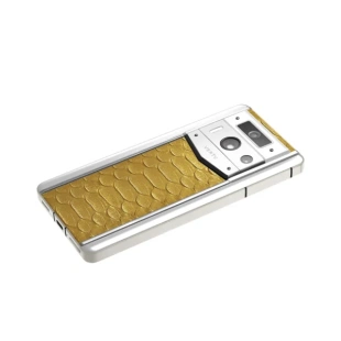 Телефон Vertu METAVERTU 2 Max, The Fortune Serpent Edition, белый корпус, Python Skin (Golden/Золотой)