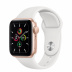 Apple Watch SE // 40мм GPS // Корпус из алюминия золотого цвета, спортивный ремешок белого цвета (2020)