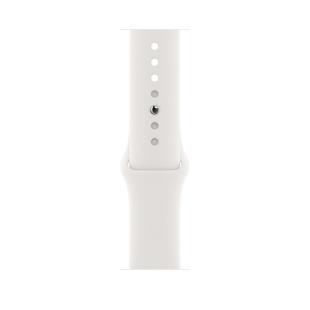 Apple Watch Series 6 // 44мм GPS + Cellular // Корпус из нержавеющей стали серебристого цвета, спортивный ремешок белого цвета