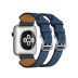 38/40 мм ремешок Manchette из кожи Epsom цвета Bleu Agate с двойной пряжкой для Apple Watch Hermès