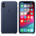 Кожаный чехол для iPhone XS Max, тёмно-синий цвет, оригинальный Apple