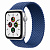 Купить Apple Watch SE // 44мм GPS // Корпус из алюминия серебристого цвета, плетёный монобраслет цвета «Атлантический синий» (2020)