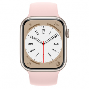 Apple Watch Series 8 // 41мм GPS // Корпус из алюминия цвета "сияющая звезда", монобраслет цвета "розовый мел"
