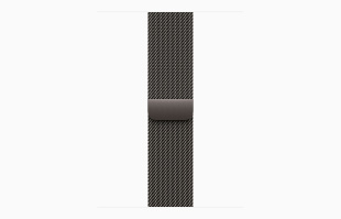 Apple Watch Series 10 // 42мм GPS+Cellular // Корпус из титана натурального цвета, миланский сетчатый браслет сланцевого цвета