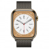 Apple Watch Series 8 // 45мм GPS + Cellular // Корпус из нержавеющей стали золотого цвета, миланский сетчатый браслет графитового цвета