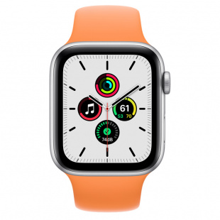 Apple Watch SE // 40мм GPS // Корпус из алюминия серебристого цвета, спортивный ремешок цвета «Весенняя мимоза» (2020)