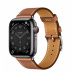 Apple Watch Series 7 Hermès // 41мм GPS + Cellular // Корпус из нержавеющей стали цвета «черный космос», ремешок Single Tour цвета Gold