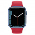 Apple Watch Series 7 // 41мм GPS // Корпус из алюминия синего цвета, спортивный ремешок цвета (PRODUCT)RED
