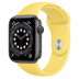 Apple Watch Series 6 // 40мм GPS // Корпус из алюминия цвета «серый космос», спортивный ремешок имбирного цвета