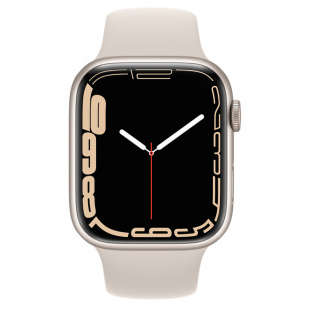 Apple Watch Series 7 // 45мм GPS // Корпус из алюминия цвета «сияющая звезда», спортивный ремешок цвета «сияющая звезда»