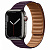 Купить Apple Watch Series 7 // 45мм GPS + Cellular // Корпус из нержавеющей стали графитового цвета, кожаный браслет цвета «тёмная вишня», размер ремешка M/L