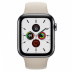 Apple Watch Series 5 // 44мм GPS + Cellular // Корпус из нержавеющей стали цвета «серый космос», спортивный ремешок бежевого цвета