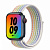 Купить Apple Watch Series 7 // 41мм GPS + Cellular // Корпус из алюминия цвета «тёмная ночь», спортивный браслет Nike радужного цвета