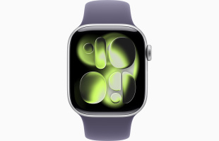Apple Watch Series 11 // 42мм GPS // Корпус из алюминия серебристого цвета, спортивный ремешок цвета "фиолетовый туман"