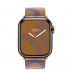 Apple Watch Series 7 Hermès // 41мм GPS + Cellular // Корпус из нержавеющей стали цвета «черный космос», ремешок Single Tour Circuit H цвета Biscuit/Bleu Électrique