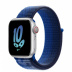Apple Watch Series 8 // 41мм GPS + Cellular // Корпус из алюминия серебристого цвета, спортивный браслет Nike цвета "королевская игра/морская полночь"
