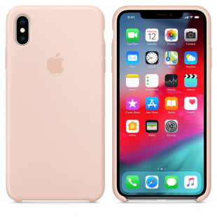 Силиконовый чехол для iPhone Xs Max, цвет «розовый песок», оригинальный Apple