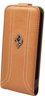 Чехол Ferrari для iPhone 5s Flip FF-Collection Camel