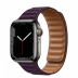 Apple Watch Series 7 // 41мм GPS + Cellular // Корпус из нержавеющей стали графитового цвета, кожаный браслет цвета «тёмная вишня», размер ремешка S/M