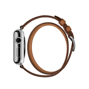 38/40 мм ремешок Double Tour из кожи Barenia цвета Fauve, размер Regular (стандартный) для Apple Watch Hermès