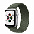 Купить Apple Watch SE // 40мм GPS // Корпус из алюминия серебристого цвета, плетёный монобраслет цвета «Зелёные холмы» (2020)