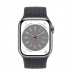 Apple Watch Series 8 // 45мм GPS + Cellular // Корпус из нержавеющей стали серебристого цвета, плетёный монобраслет цвета "темная ночь"