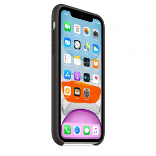 Силиконовый чехол для iPhone 11, чёрный цвет, оригинальный Apple