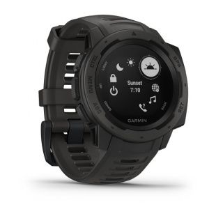 Туристические умные часы Garmin Instinct (45mm), корпус и силиконовый ремешок цвета Graphite