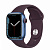 Купить Apple Watch Series 7 // 41мм GPS + Cellular // Корпус из алюминия синего цвета, спортивный ремешок цвета «тёмная вишня»