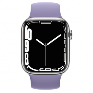 Apple Watch Series 7 // 45мм GPS + Cellular // Корпус из нержавеющей стали серебристого цвета, монобраслет цвета «английская лаванда»
