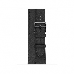Apple Watch Series 5 Hermès // 40мм GPS + Cellular // Корпус из нержавеющей стали цвета "серый космос", ремешок Double Tour из кожи Swift цвета Noir 