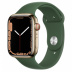 Apple Watch Series 7 // 45мм GPS + Cellular // Корпус из нержавеющей стали золотого цвета, спортивный ремешок цвета «зелёный клевер»