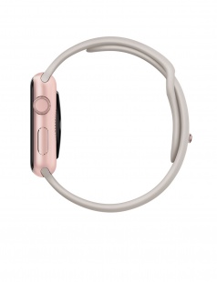 Apple Watch Sport 42 мм, алюминий цвета «розовое золото», бежевый спортивный ремешок