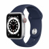 Apple Watch Series 6 // 40мм GPS + Cellular // Корпус из алюминия серебристого цвета, спортивный ремешок цвета «Тёмный ультрамарин»