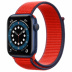 Apple Watch Series 6 // 44мм GPS // Корпус из алюминия синего цвета, спортивный браслет цвета (PRODUCT)RED
