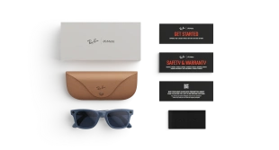 Умные очки Ray-Ban  Wayfarer (2-gen) (Синяя глянцевая оправа, прозрачно-синие фотохромные линзы)