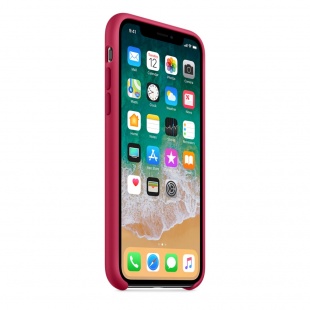 Силиконовый чехол для iPhone X / Xs, цвет «красная роза», оригинальный Apple