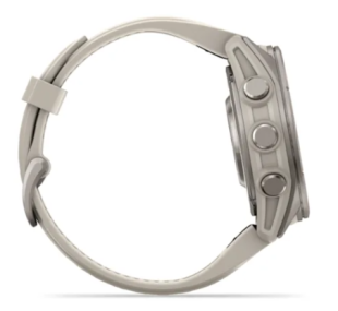 Мультиспортивные часы Garmin Fenix 9 (43mm), титановый корпус, светло-серый силиконовый ремешок  (Fog Gray)