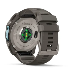 Мультиспортивные часы Garmin Fenix 9 (47mm), титановый корпус, серый силиконовый ремешок  (Pebble Gray)
