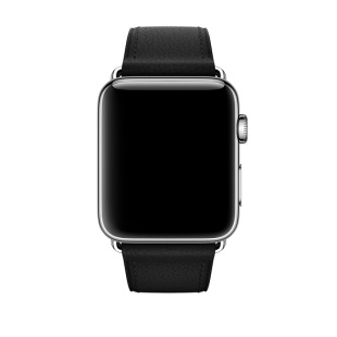 42/44мм Кожаный ремешок чёрного цвета с классической пряжкой для Apple Watch