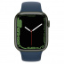 Apple Watch Series 7 // 45мм GPS + Cellular // Корпус из алюминия зеленого цвета, спортивный ремешок цвета «синий омут»