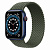 Купить Apple Watch Series 6 // 44мм GPS + Cellular // Корпус из алюминия синего цвета, плетёный монобраслет цвета «Зелёные холмы»