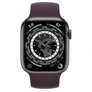Apple Watch Series 7 // 45мм GPS + Cellular // Корпус из титана цвета «черный космос», монобраслет цвета «тёмная вишня»