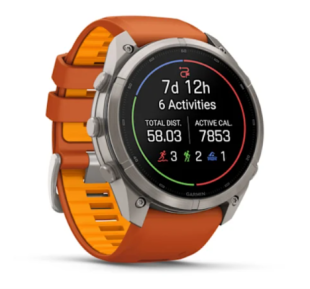 Мультиспортивные часы Garmin Fenix 9 Pro (51mm), титановый корпус, оранжевый силиконовый ремешок (Autumn Orange/Spark Orange)