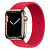 Купить Apple Watch Series 7 // 45мм GPS + Cellular // Корпус из нержавеющей стали золотого цвета, плетёный монобраслет цвета (PRODUCT)RED