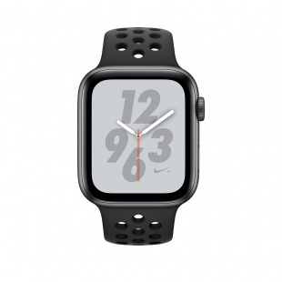 Apple Watch Series 4 Nike+ // 40мм GPS + Cellular // Корпус из алюминия цвета «серый космос», спортивный ремешок Nike цвета «антрацитовый/чёрный» (MTX82)