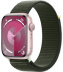 Apple Watch Series 9 // 45мм GPS // Корпус из алюминия розового цвета, спортивный браслет цвета "зеленый кипарис"