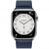 Apple Watch Series 7 Hermès // 45мм GPS + Cellular // Корпус из нержавеющей стали серебристого цвета, ремешок Single Tour цвета Navy